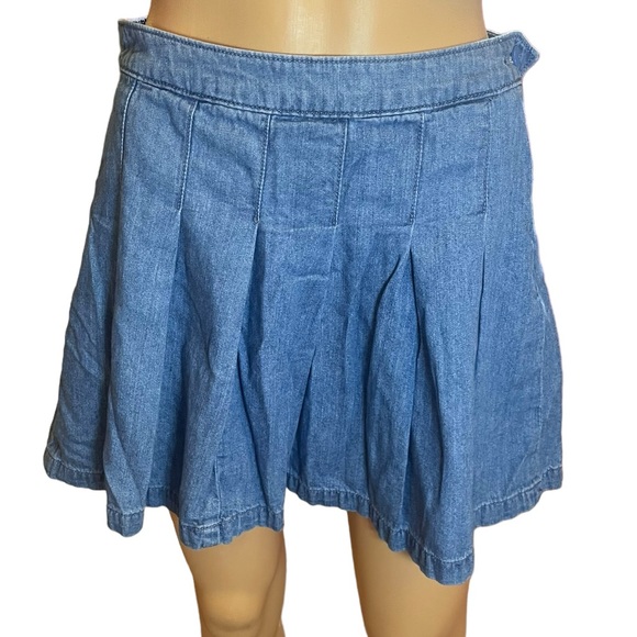 AMERICAN EAGLE OUTFITTERS SIZE 2 BLUE PLEATED MINI SKIRT - Picture 8 of 14